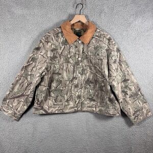 Wild Fable Jacket Women Large Camo Barn Chore Jacket Coat Collar Mossy Oak Style